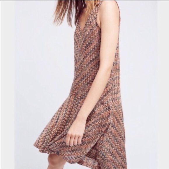 NEW Anthropologie Westwater Knit Dress XSP Chevron - Picture 2 of 14